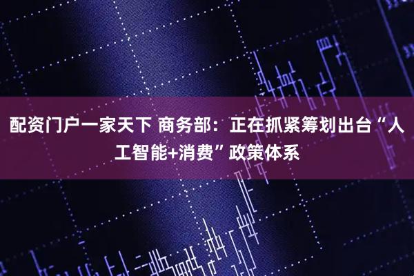 配资门户一家天下 商务部：正在抓紧筹划出台“人工智能+消费”政策体系